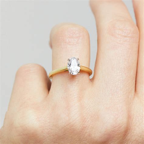 18ct Gold Lab Grown Oval Diamond Engagement Ring By Sophia Perez Jewellery