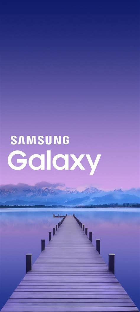 Download Vibrant Samsung Galaxy Wooden Dock Wallpaper | Wallpapers.com