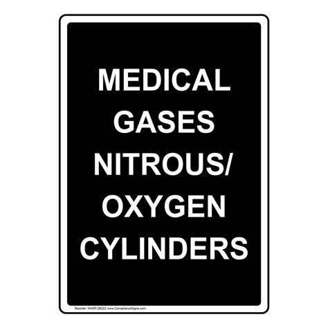 Portrait Medical Gases Nitrous / Oxygen Cylinders Sign NHEP-28222