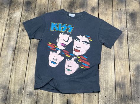 S * vintage 80s KISS Asylum tour 1985 1986 t shirt * 68.163 band army ...