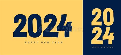 2024 Text Happy New Year Calendar Design Elements Elegant Contrast Numbers Layout. Year of the ...