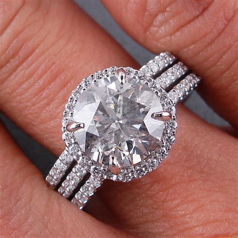 Bridal Engagement Ring 3.00 Ct Women Wedding Diamond Ring White Gold ...