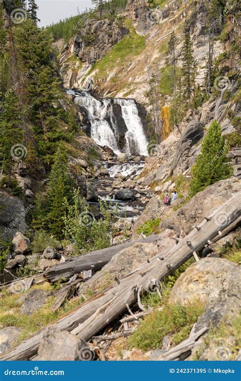 Mystic Falls Waterfall in Yellowstone National Park Stock Image - Image ...