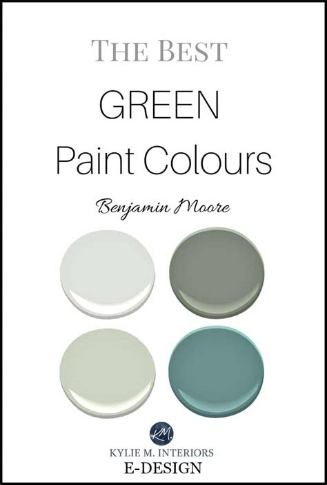 The best green and blue green paint colours by Benjamin Moore. Kylie M E-design