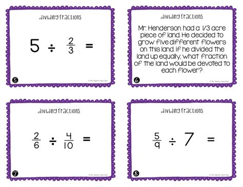 5th Grade Divide Fractions Task Cards | Divide Fractions Center - The Teacher Next Door