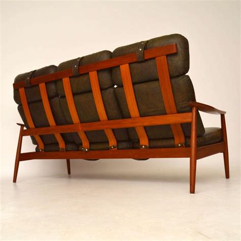 Danish Retro Teak & Leather Sofa by Arne Vodder Vintage 1960’s ...