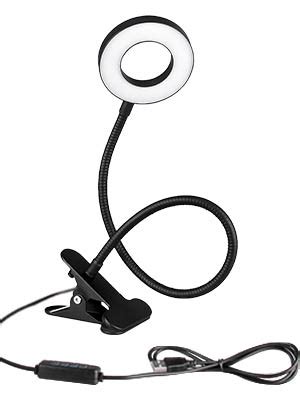 Bekada Clip on Desk/Ring Light with Clamp for Video Conference Lighting, Computer Webcam, USB ...