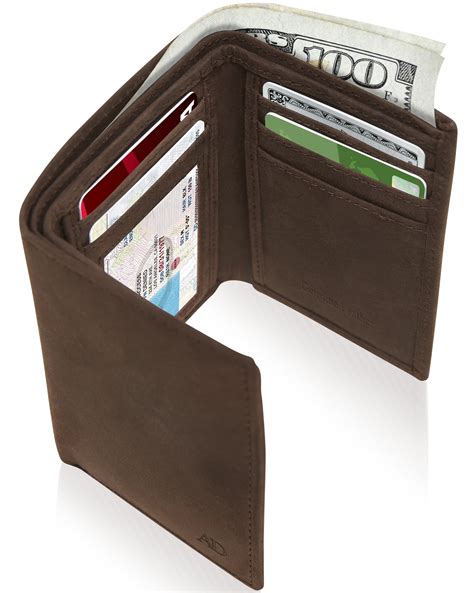 Trifold Wallets For Men RFID - Leather Slim Mens Wallet With ID Window ...