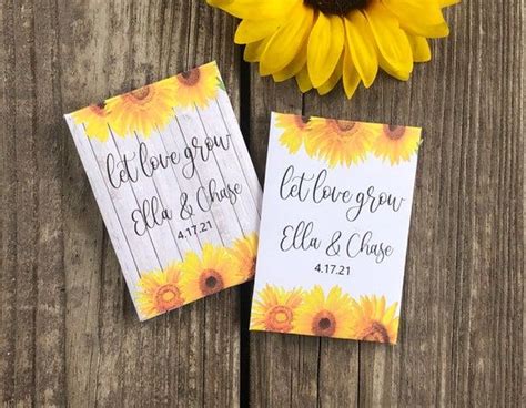 Sunflower wedding seed packet favors custom seed packets etsy – Artofit