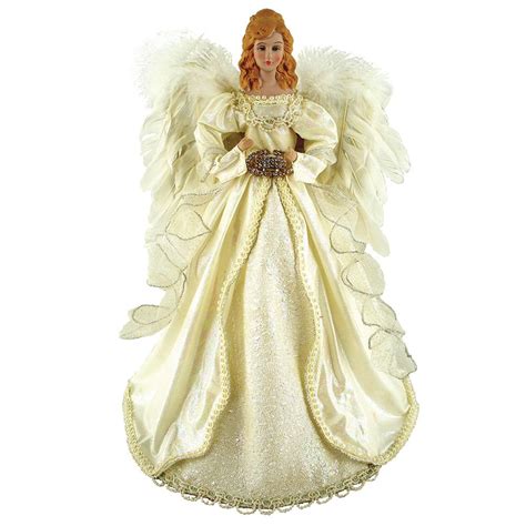 Santa's Workshop 16 in. Majestic Cream Angel Tree Topper-3059 - The Home Depot