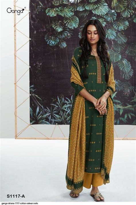 GANGA ISHANA 1117 COTTON SATIN SALWAR SUITS COLLECTION AT WHOLESALE PRICE