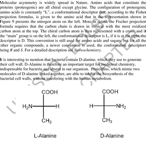 L-Alanine and D-Alanine, the first is the proteogenic amino acid... | Download Scientific Diagram