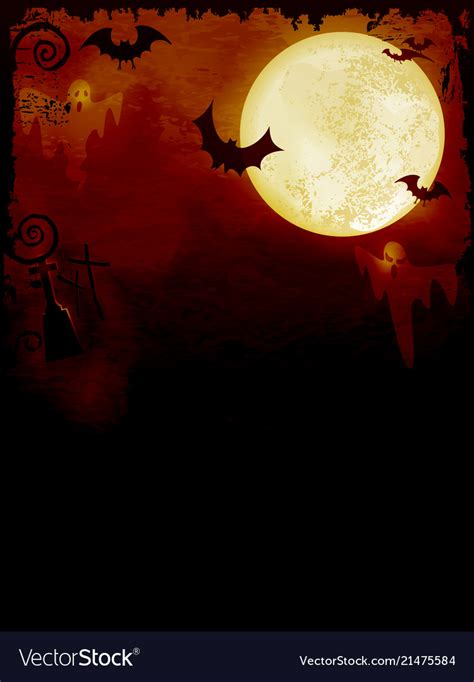 Spooky dark orange halloween background Royalty Free Vector