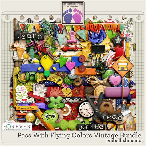 Pass With Flying Colors Vintage Bundle | Digital Art