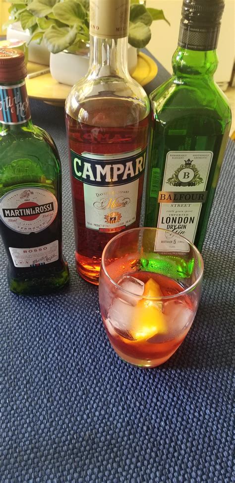 Just starting my cocktail journey. Classic Campari Negroni 1 Oz gin, 1 Campari, 1 Sweet Vermouth ...