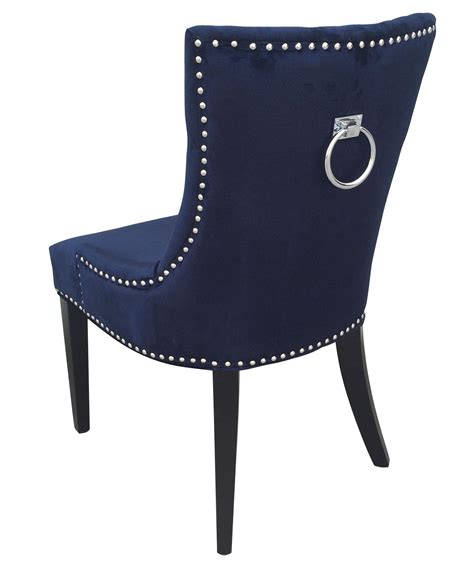 Uptown Navy Velvet Dining Chair Set of 2 from TOV (D30) | Coleman Furniture