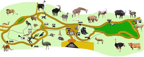 The map of Orana Wildlife Park in Christchurch, New Zealand