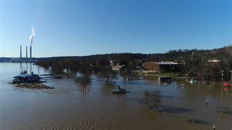 Widespread flood damage in Madison, Indiana