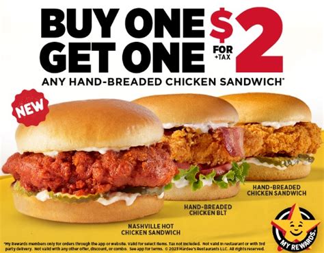 Hardee's Offers Buy One, Get One Hand-Breaded Chicken Sandwich For $2 Deal - The Fast Food Post