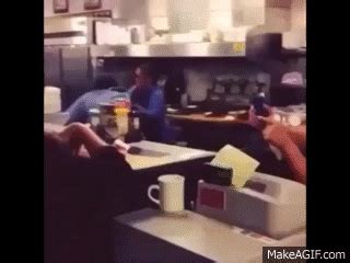 WAFFLE HOUSE FIGHT: Two Employees Fight Behind Counter [VIDEO SNIPPET] on Make a GIF