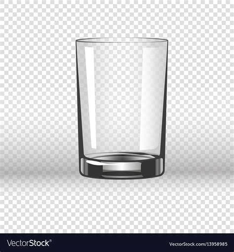 Clear glassy cup for water empty drinking glass Vector Image