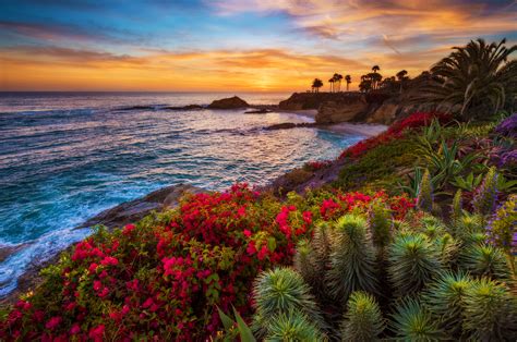 Download Laguna Beach Lagoon Sea Nature Sunset HD Wallpaper