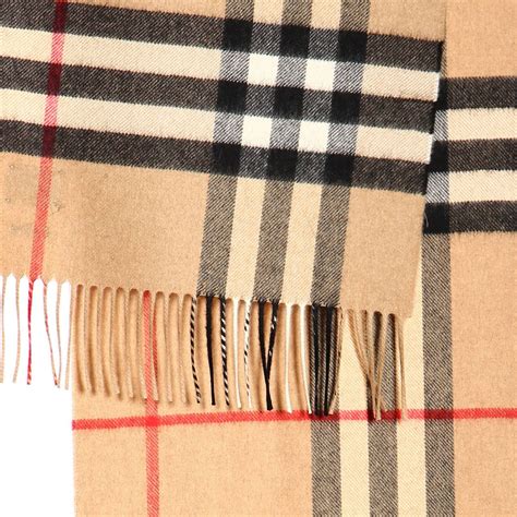 Burberry Outlet: Giant check cashmere scarf | Scarf Burberry Women Camel | Scarf Burberry ...