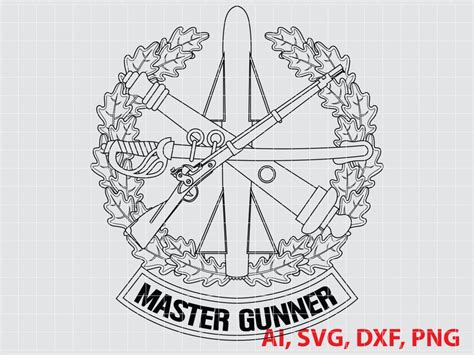 Master Gunner, Badge, Seal, Logo, Custom, Digital, Ai, Vector, SVG, DXF ...