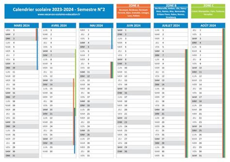 Vacances scolaires 2023-2024 - Dates et calendrier scolaire 2023-2024