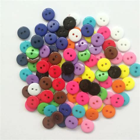 600PCs Buttons for Clothing Mixed Acrylic Buttons 2 Holes Scrapbooking 9mm Sewing Buttons for ...