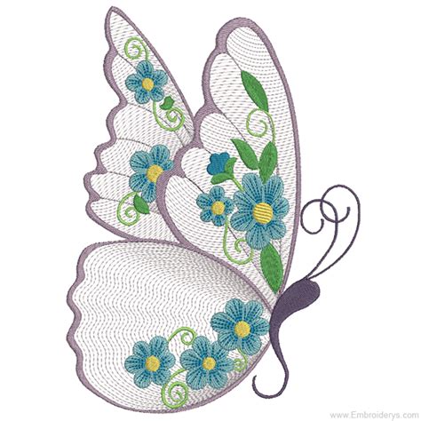 Elegant Floral Butterfly - Embroidery Designs