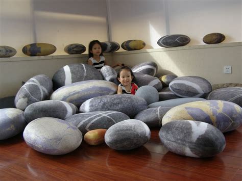 6pcs Patterned Pebble Stone Pillows/pillowcase Rock bean bag cushion ...