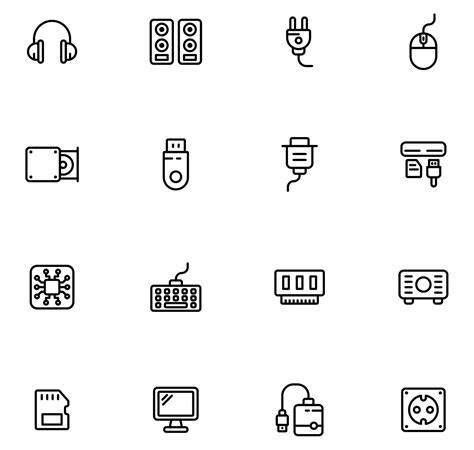 Computer Hardware Vector Icons (AI)