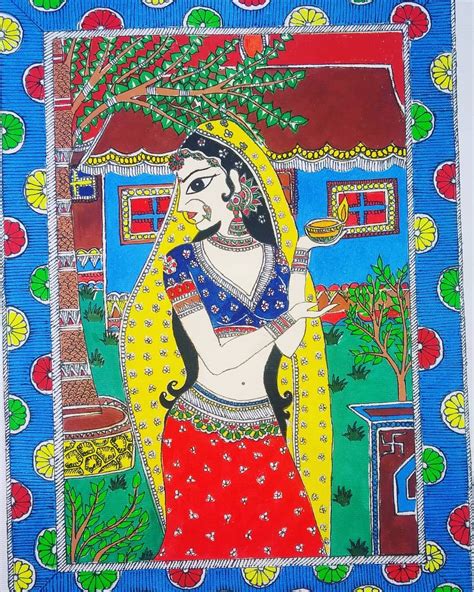 Madhubani . . . .… Kerala Mural Painting, Female Art Painting, Ganesha Painting, Madhubani ...