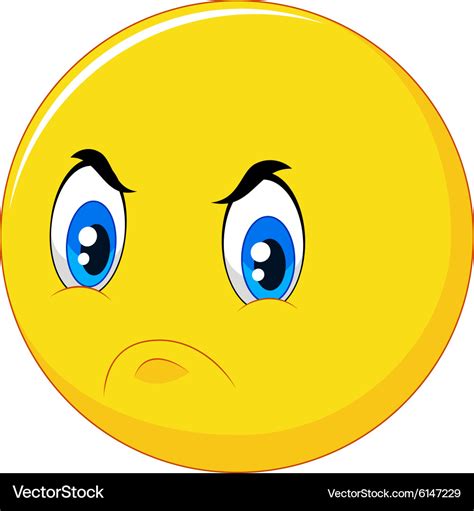 Cartoon emoticon with angry face Royalty Free Vector Image