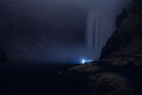 Skógafoss at Night #night #iceland #skogafoss #nature #landscape #sky # ...