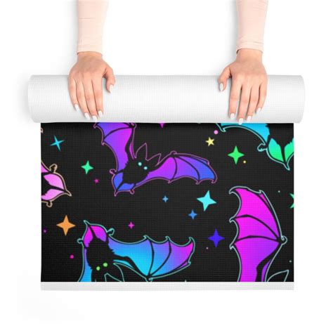 Bat Yoga Mat Colorful Bat Mat Halloween Yoga Mat Bat - Etsy