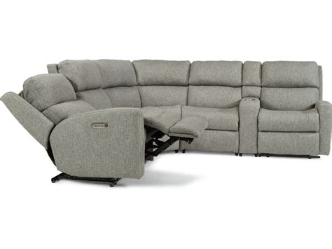 Flexsteel Living Room Power Reclining Sectional with Power Headrests ...