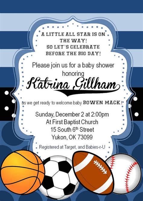 Pin by Amy Wilson on Baby Shower Ideas | Sports baby shower, Basketball baby shower invitations ...