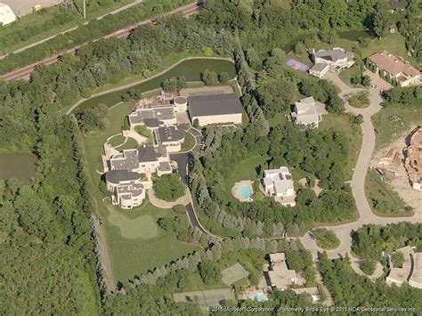 Side aerial view of Michael Jordan's Highland Park, IL mansion. It still sits empty after many ...