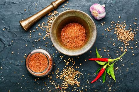 Premium Photo | Spice or seasoning dry adjika,ingredients for adjika.