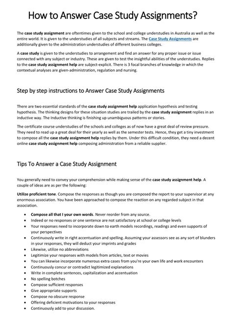 PPT - How to Answer Case Study Assignments PowerPoint Presentation, free download - ID:11470798