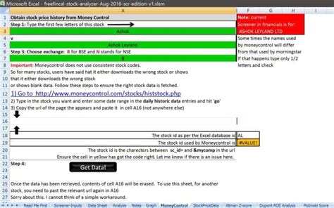 Stock Analysis Spreadsheet for Indian Stocks: Free Download