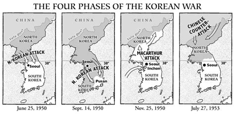 Map of the Korean War, 1950 through 1953