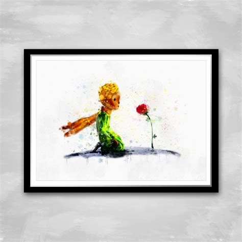 Little Prince Watercolor Wall Art Poster for Children's - Etsy