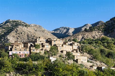 Mountain village in the Panjshir Valley, Afghanistan, Asia stock photo