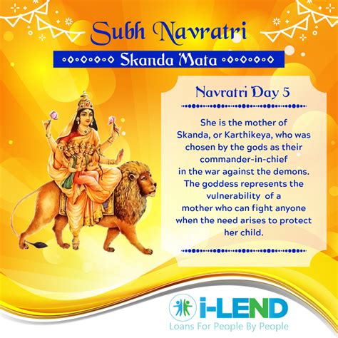 Fifth day Navratri celebrates goddess Skanda Mata | Goddess, Navaratri ...