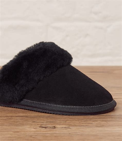 Black 100% Sheepskin | Womens Sheepskin Mule Slipper