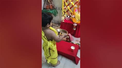 my son doing bhoga ritual and arati .. ️my Instagram Handel is @food_of ...