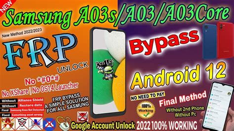 Samsung A03s/A03/A03Core Frp Bypass Android 12 | Without OS14/Knox/Pc ...